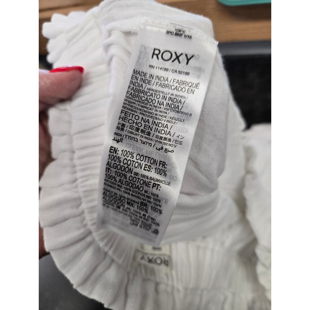 Roxy White What A Vibe High Rise Organic Cotton Gauze Shorts Small NWT - Picture 7 of 9